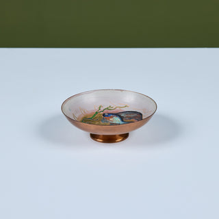 Krelage Fighting Fish Enameled Copper Bowl
