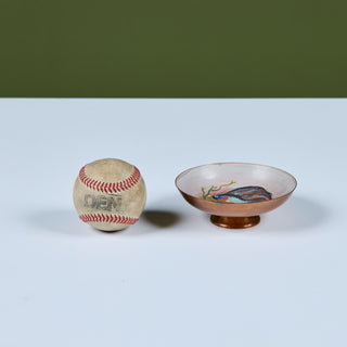 Krelage Fighting Fish Enameled Copper Bowl