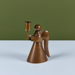 Los Castillo Copper Angel Candle Holder