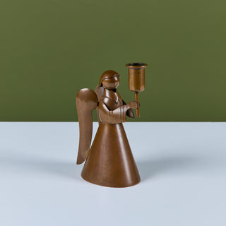 Los Castillo Copper Angel Candle Holder