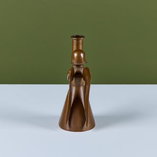 Los Castillo Copper Angel Candle Holder