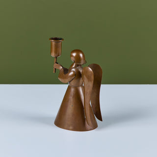 Los Castillo Copper Angel Candle Holder