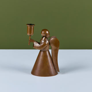 Los Castillo Copper Angel Candle Holder
