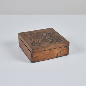 Copper & Wood Box with Embossed Animal Figure