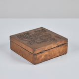 Copper & Wood Box with Embossed Animal Figure