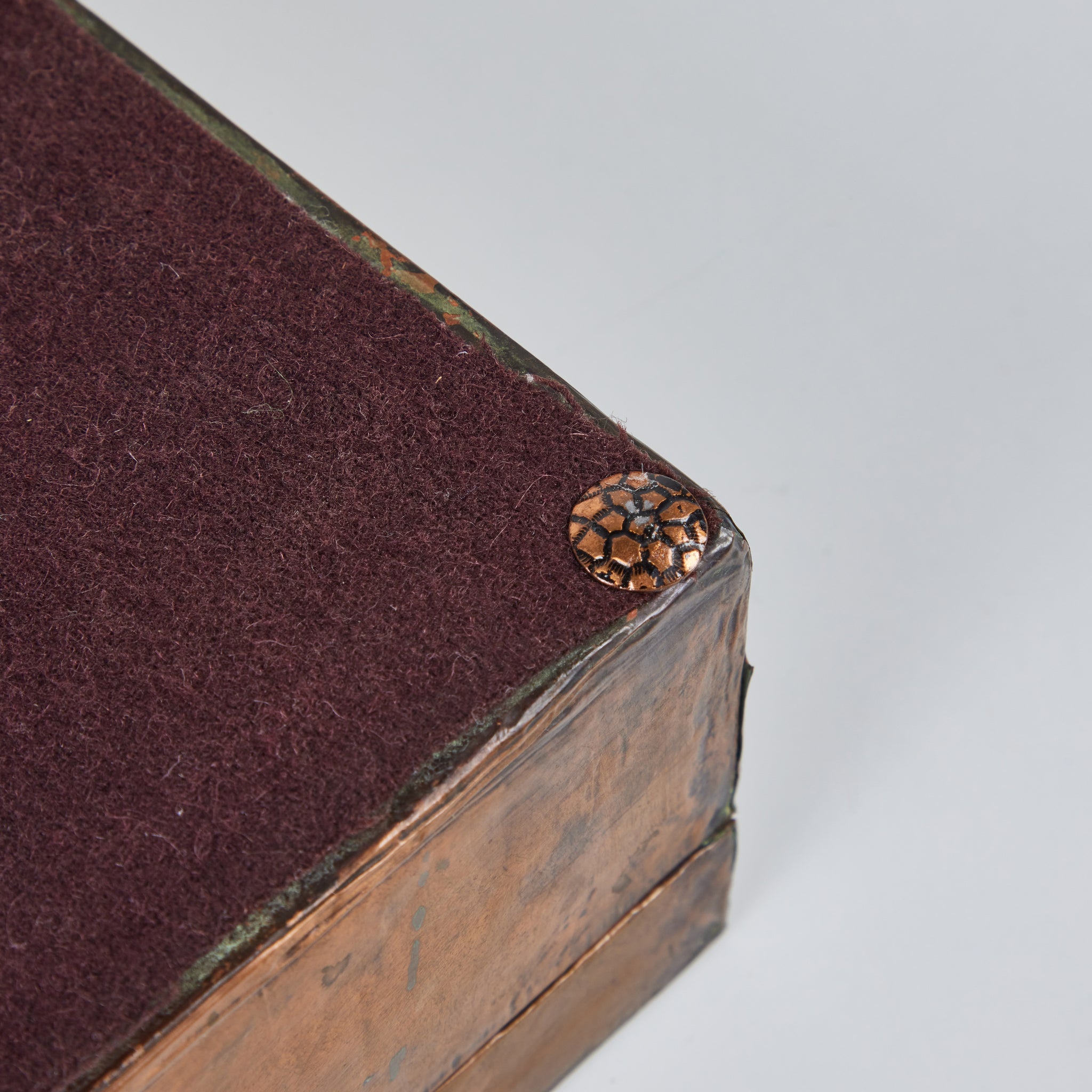 Copper & Wood Box with Embossed Animal Figure