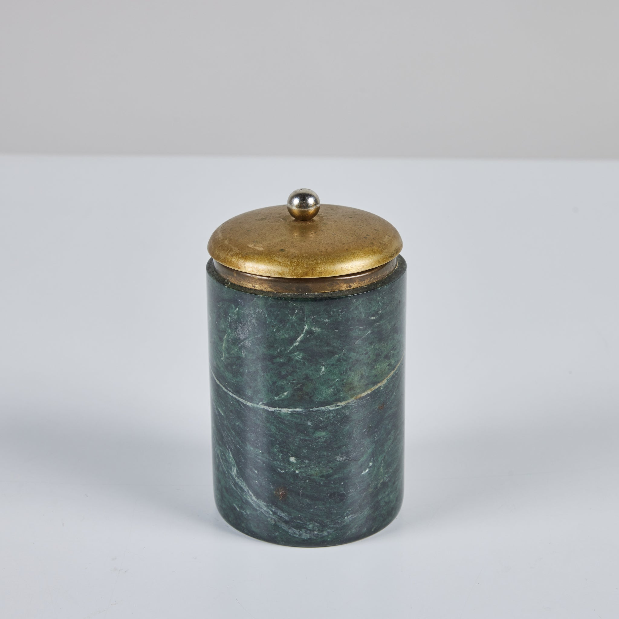 Marble and Brass Lidded Canister