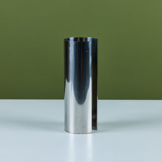 Polished Aluminum Split Tube Vase Case by Enzo Mari
