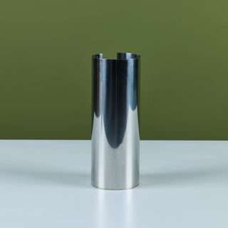 Polished Aluminum Split Tube Vase Case by Enzo Mari