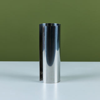 Polished Aluminum Split Tube Vase Case by Enzo Mari