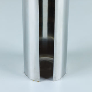 Polished Aluminum Split Tube Vase Case by Enzo Mari