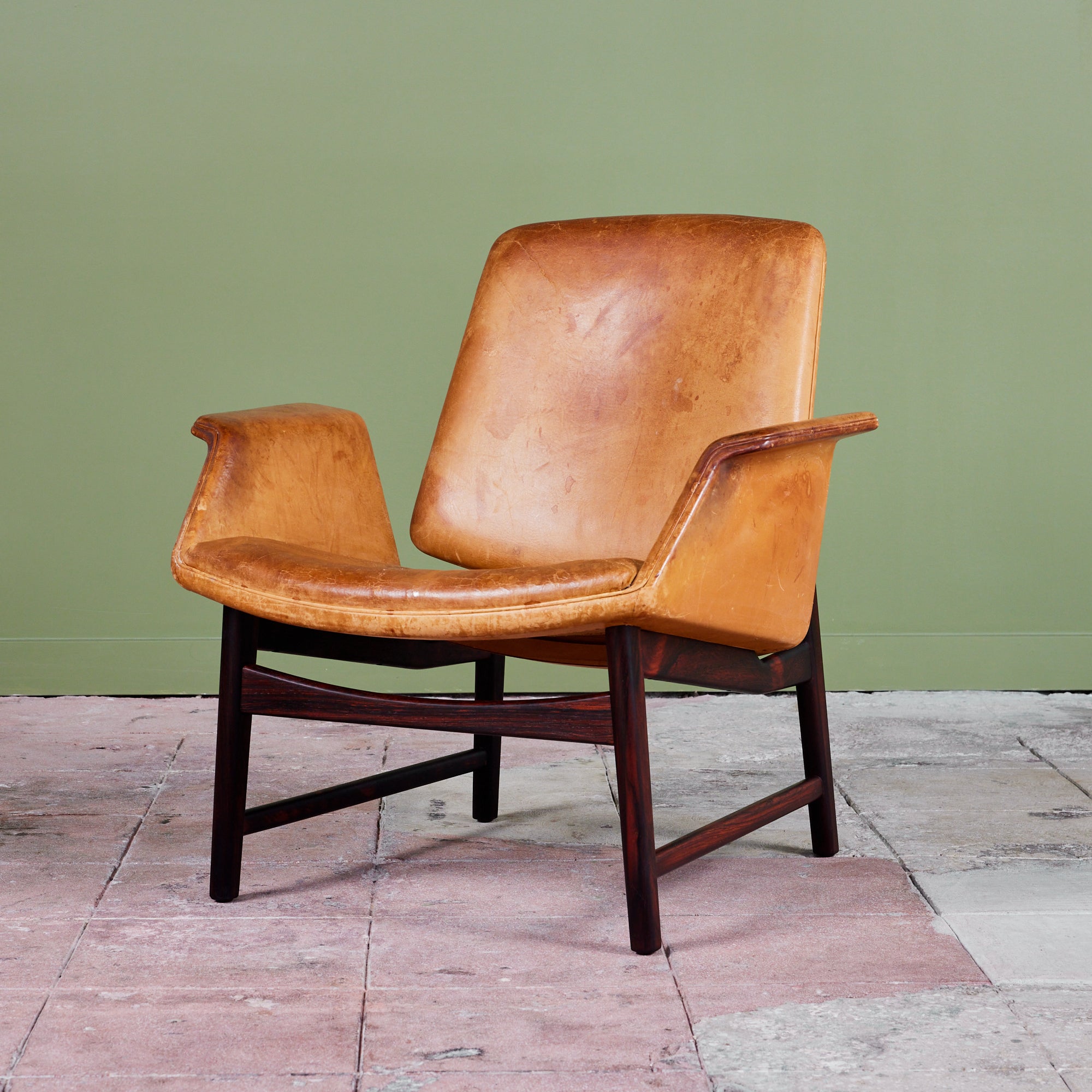 Illum Wikkelsø Leather Lounge Chair for Aarhus