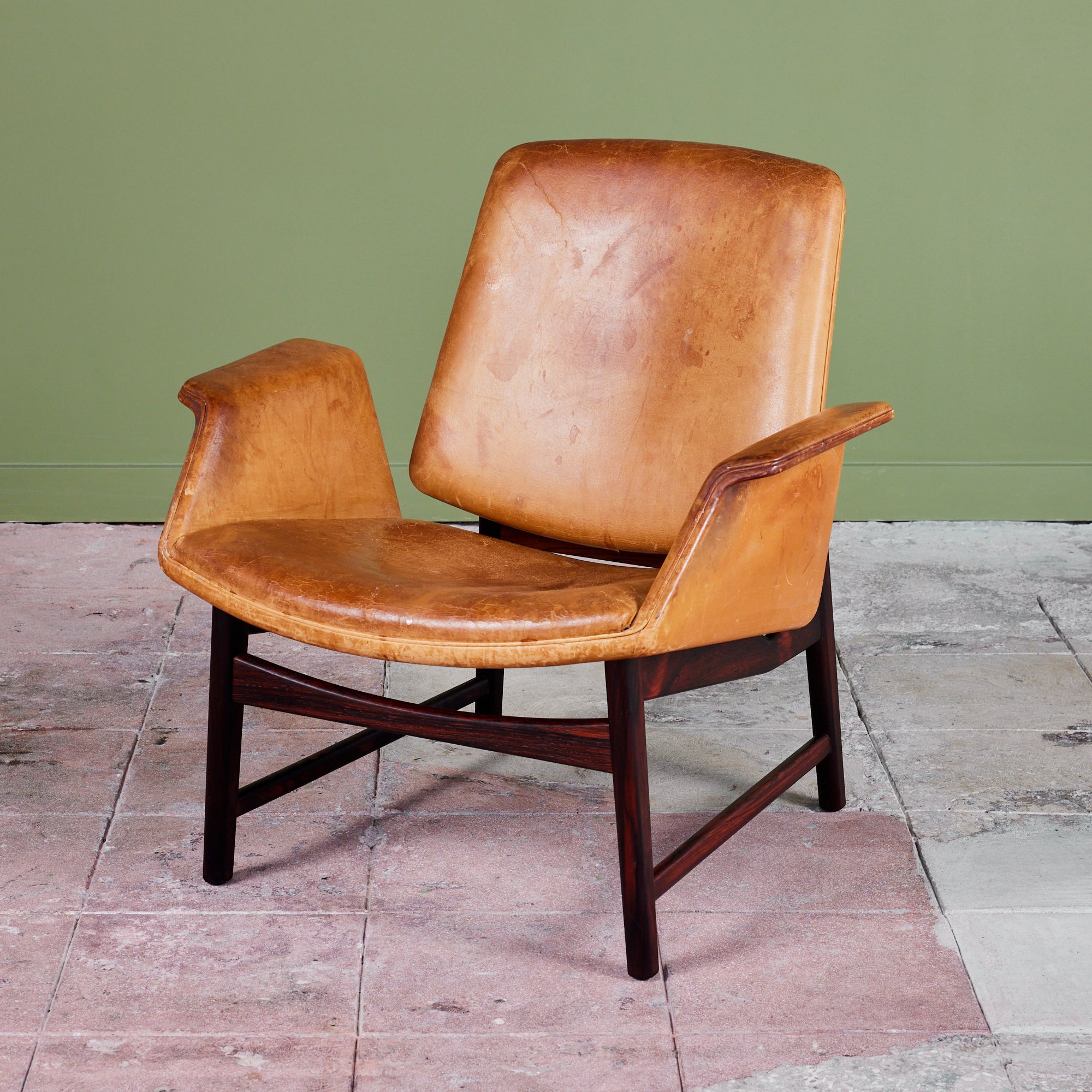 Illum Wikkelsø Leather Lounge Chair for Aarhus