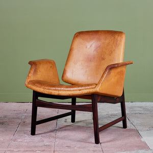 Illum Wikkelsø Leather Lounge Chair for Aarhus