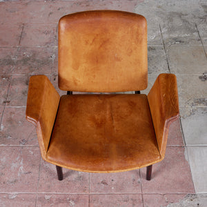 Illum Wikkelsø Leather Lounge Chair for Aarhus