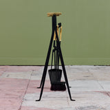 Set of Wrought Iron Fireplace Tools with Brass Detail