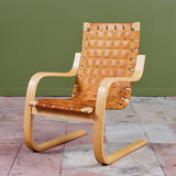 Alvar Aalto Cantilevered Leather Lounge Chair for Artek