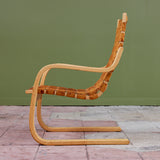 Alvar Aalto Cantilevered Leather Lounge Chair for Artek