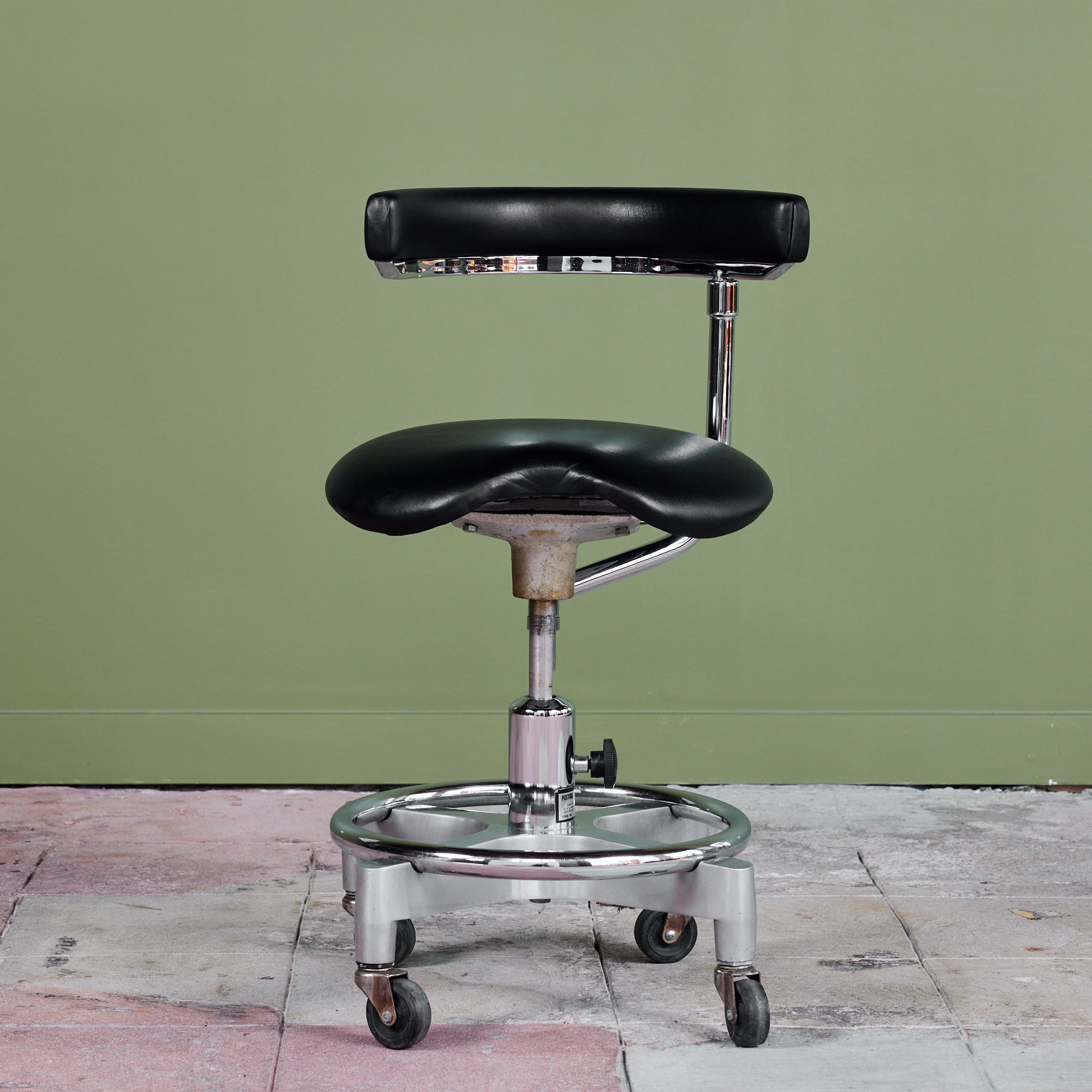 ON HOLD ** Adjustable Chair with Leather Seat by Den-Tal