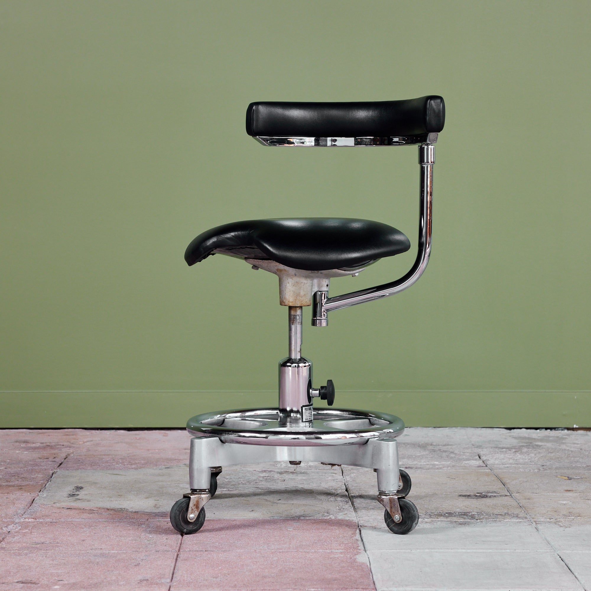 ON HOLD ** Adjustable Chair with Leather Seat by Den-Tal