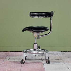 ON HOLD ** Adjustable Chair with Leather Seat by Den-Tal