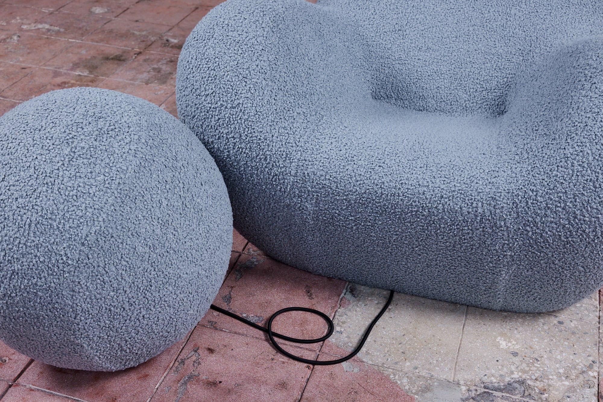 La Mamma Up 5 Bouclé Lounge Chair & Ottoman for B&B Italia