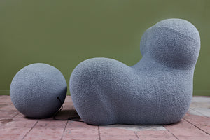 La Mamma Up 5 Bouclé Lounge Chair & Ottoman for B&B Italia