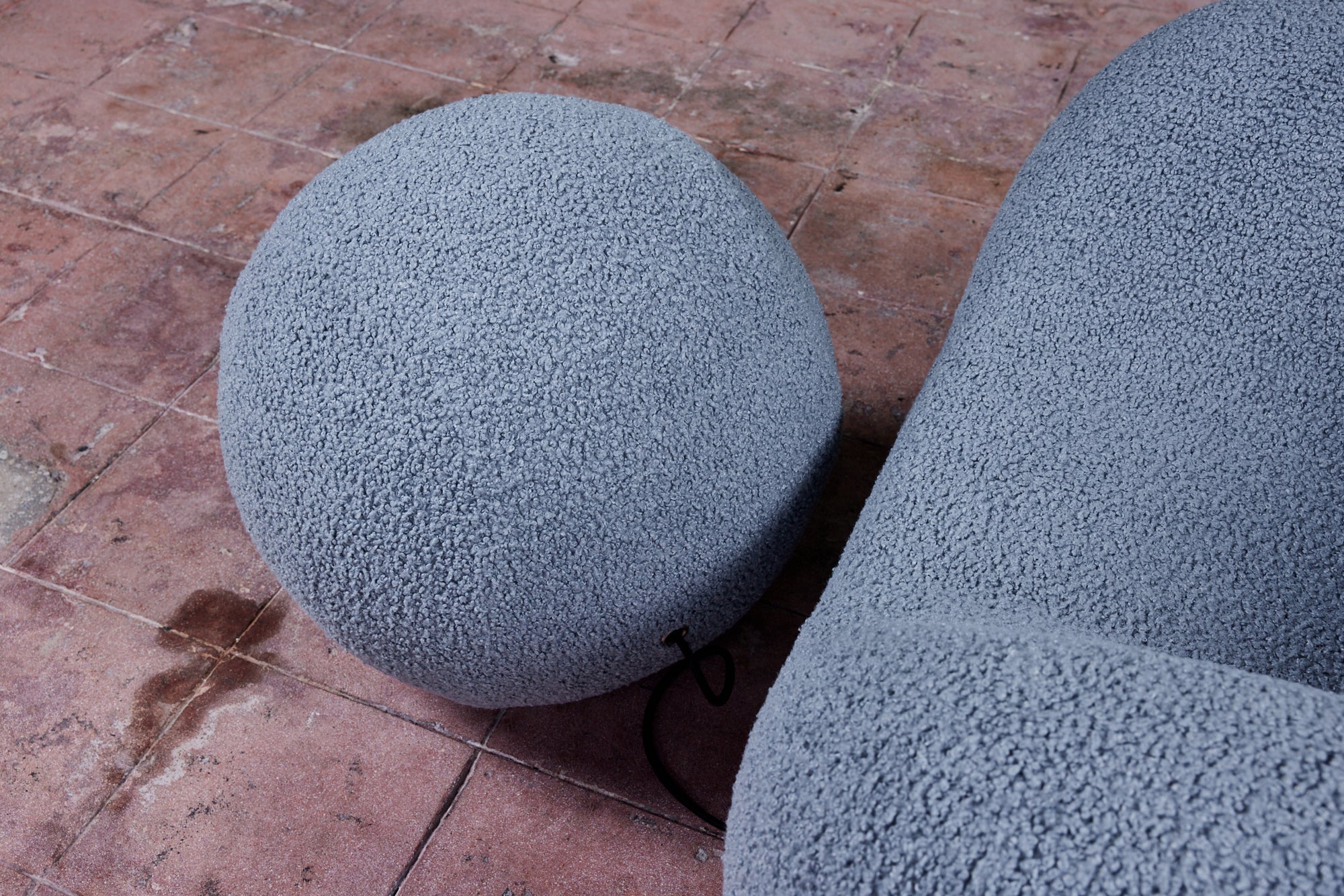La Mamma Up 5 Bouclé Lounge Chair & Ottoman for B&B Italia