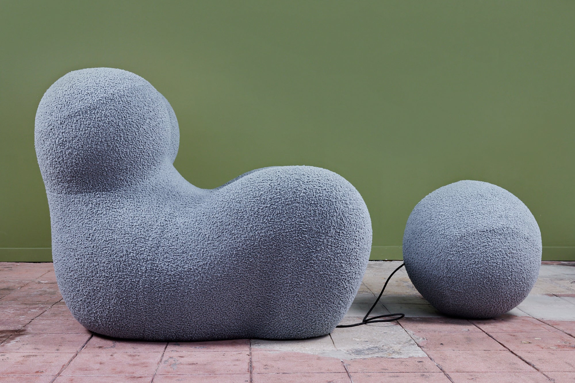 La Mamma Up 5 Bouclé Lounge Chair & Ottoman for B&B Italia