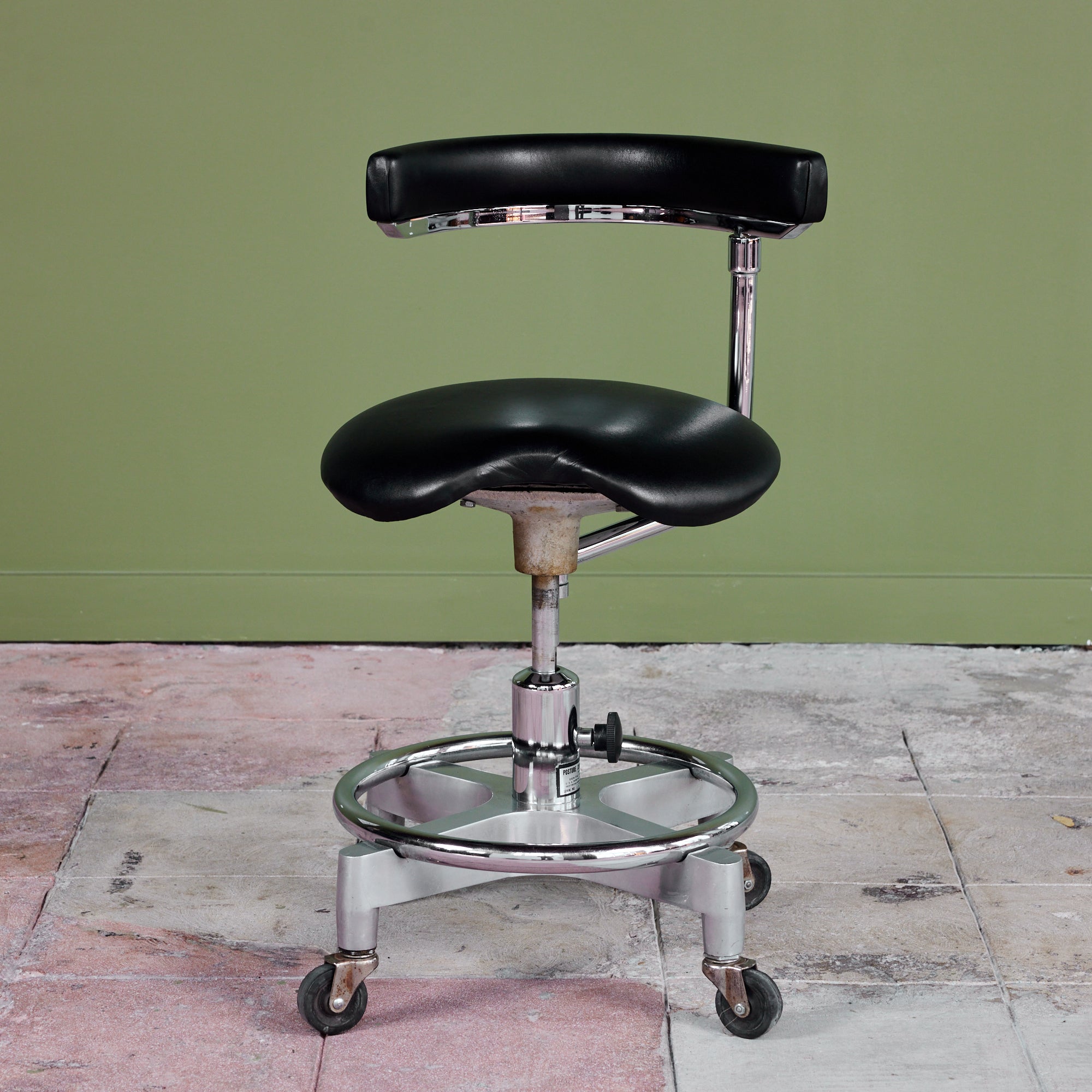 ON HOLD ** Adjustable Chair with Leather Seat by Den-Tal