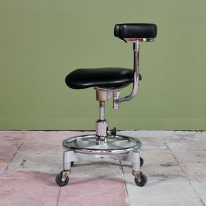 ON HOLD ** Adjustable Chair with Leather Seat by Den-Tal