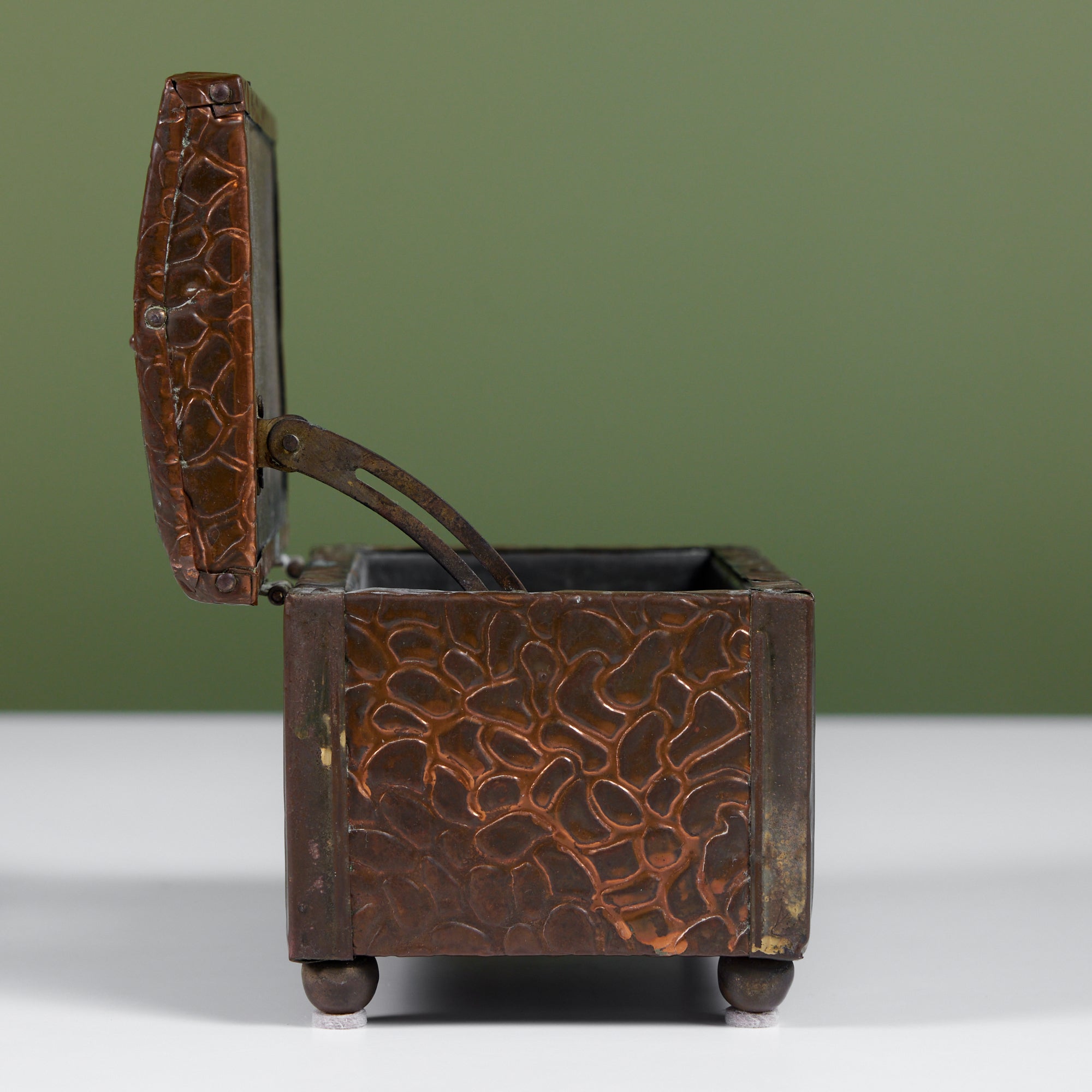 Brass and Copper Textured Lidded Box