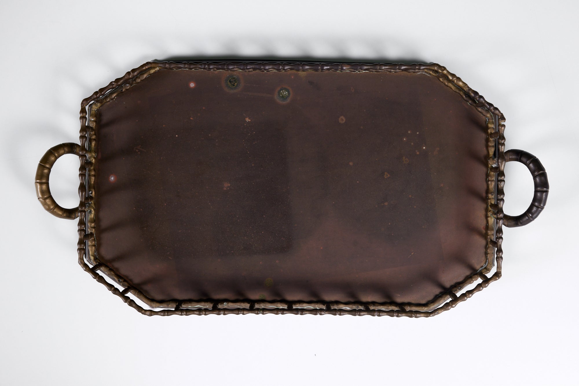 Octagonal Brass Tray with Handles