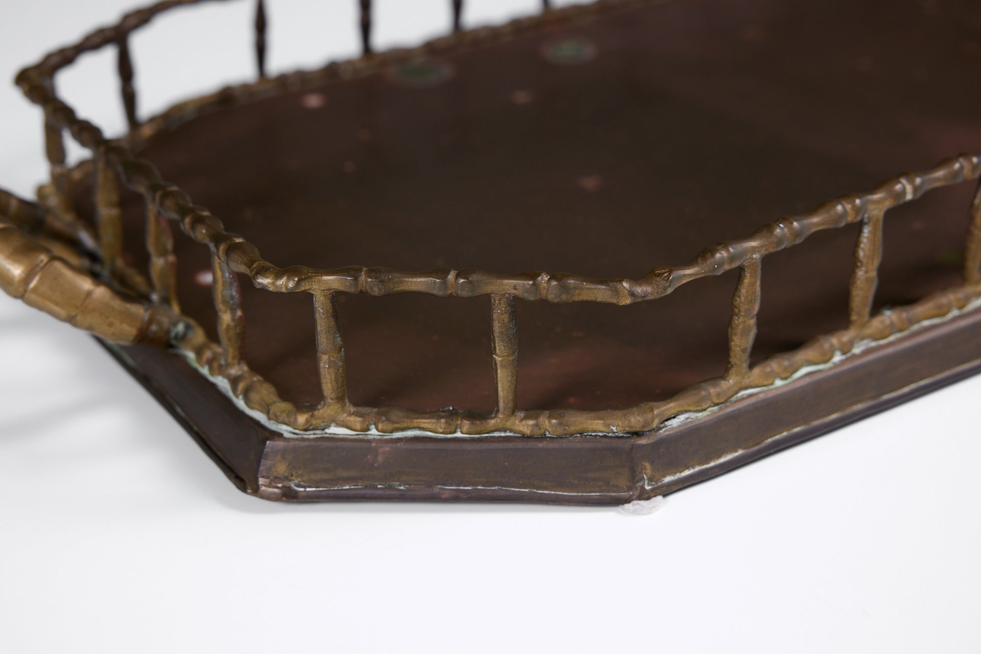 Octagonal Brass Tray with Handles
