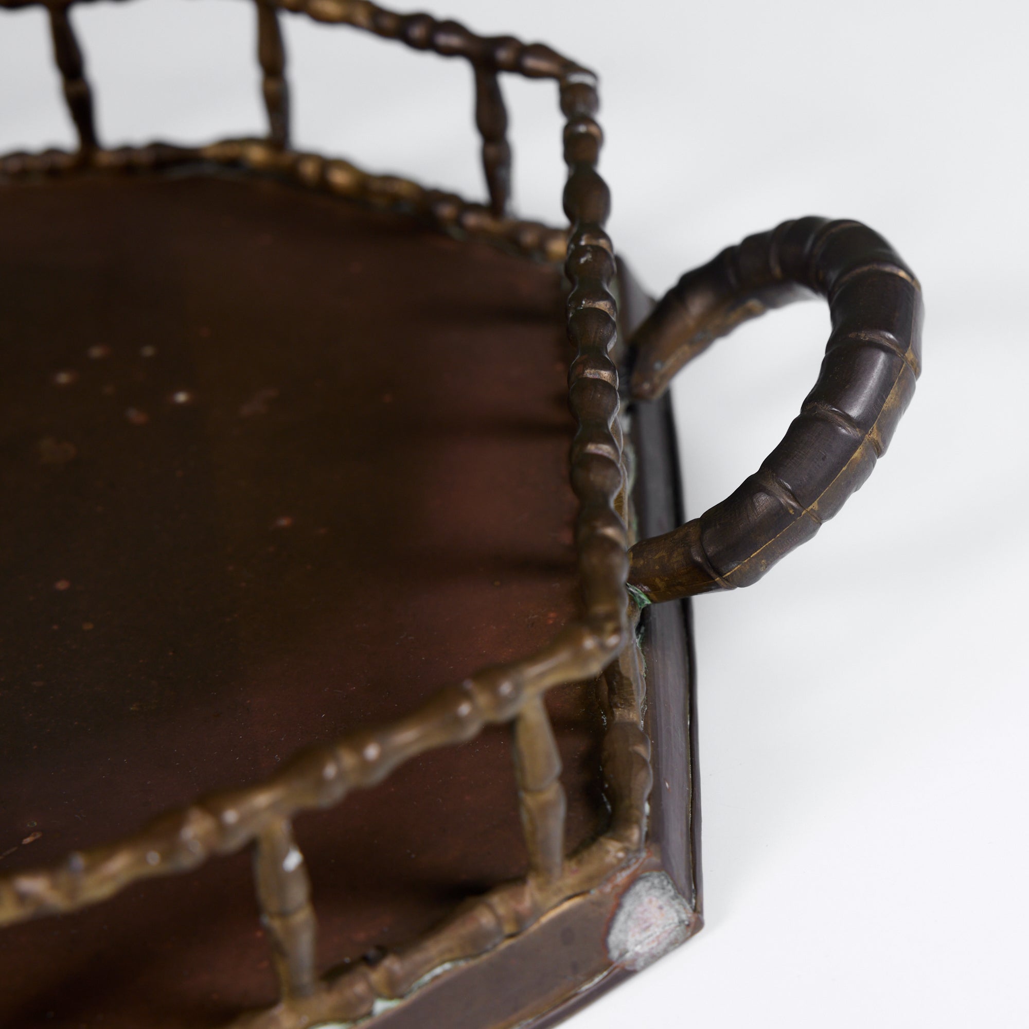 Octagonal Brass Tray with Handles
