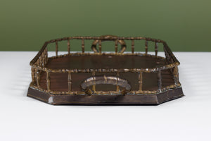 Octagonal Brass Tray with Handles