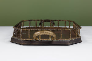 Octagonal Brass Tray with Handles