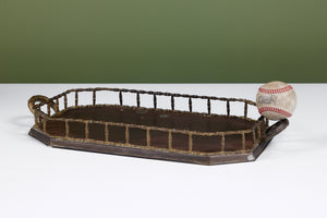 Octagonal Brass Tray with Handles