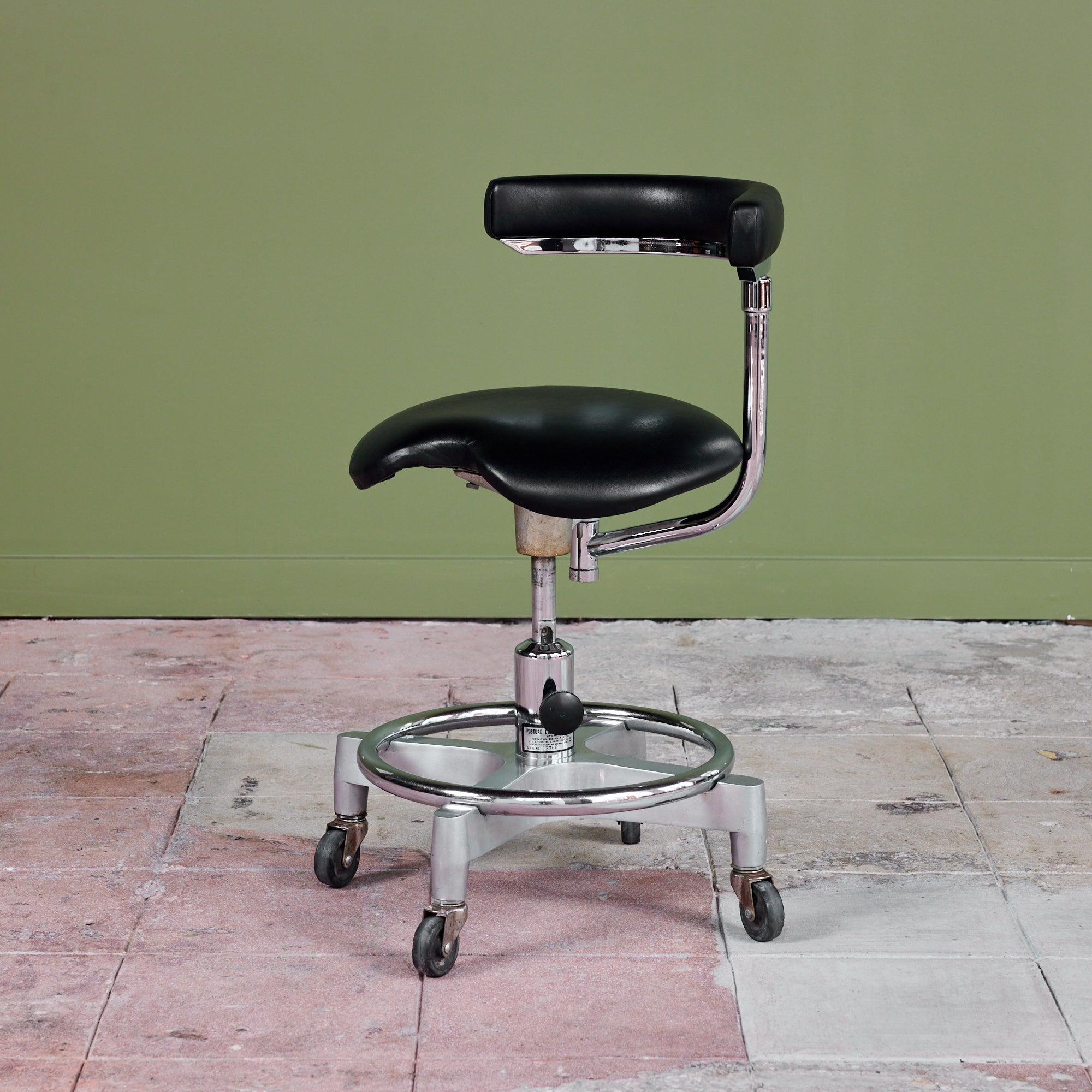 ON HOLD ** Adjustable Chair with Leather Seat by Den-Tal