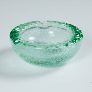Daum Green Bubble Crystal Ashtray