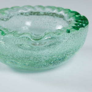 Daum Green Bubble Crystal Ashtray