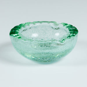 Daum Green Bubble Crystal Ashtray