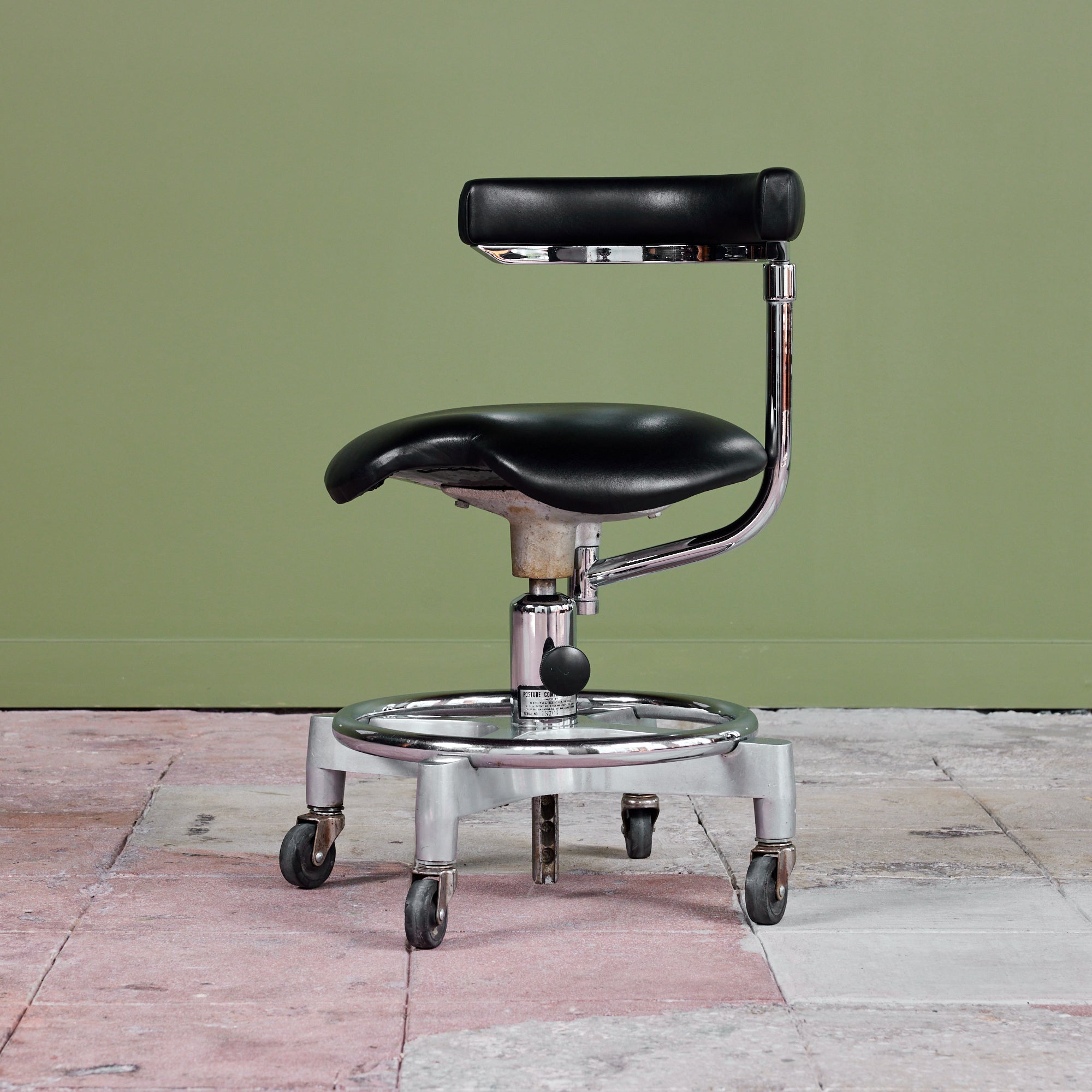 ON HOLD ** Adjustable Chair with Leather Seat by Den-Tal