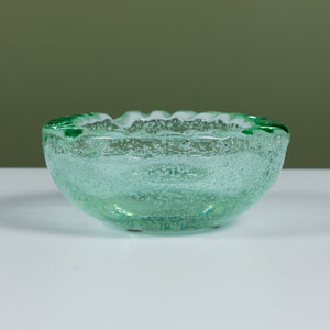 Daum Green Bubble Crystal Ashtray