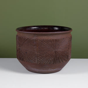 David Cressey & Robert Maxwell Stoneware “Sunburst” Bowl Planter for Earthgender