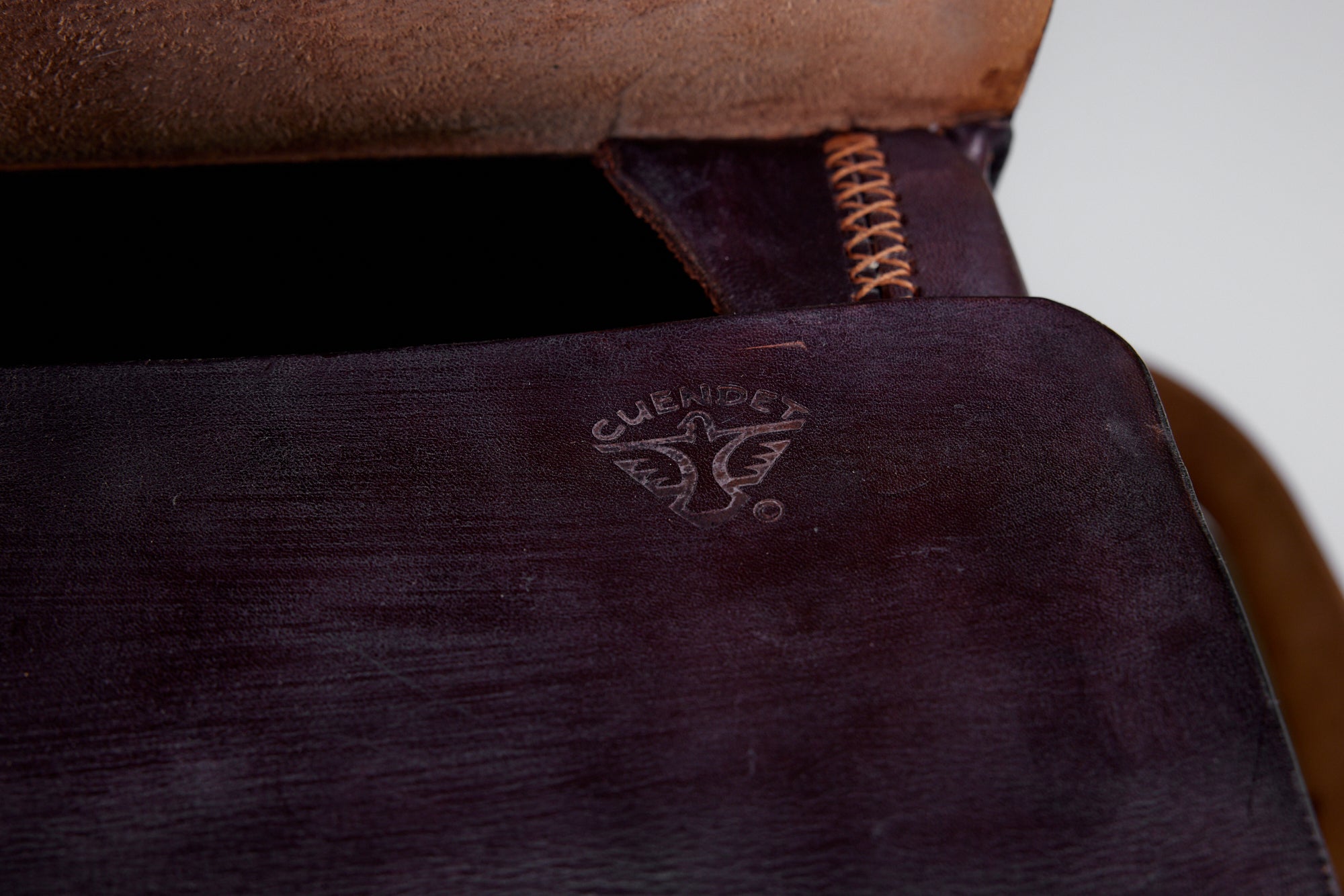 Cuendet Leather Strap Bag with Wood Latches