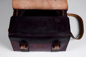 Cuendet Leather Strap Bag with Wood Latches