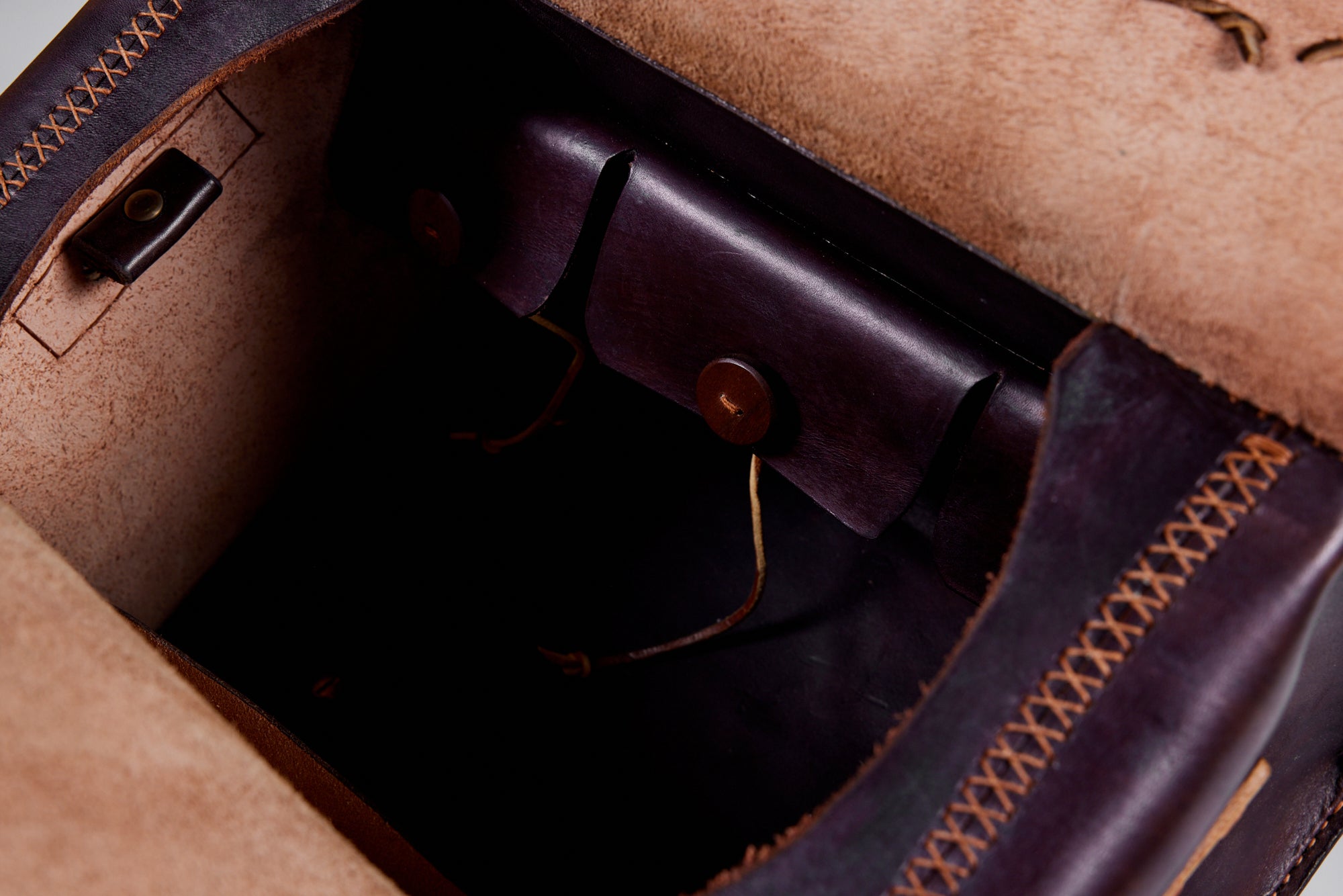 Cuendet Leather Strap Bag with Wood Latches