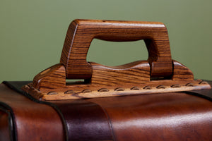 Cuendet Leather Strap Bag with Wood Latches