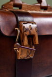 Cuendet Leather Strap Bag with Wood Latches